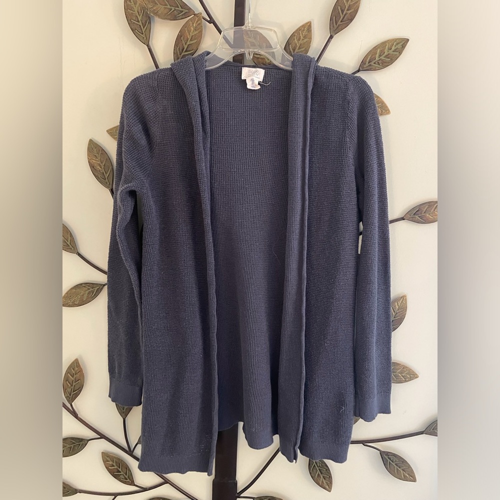 Sigrid Olsen Slate Blue Long Open Cardigan